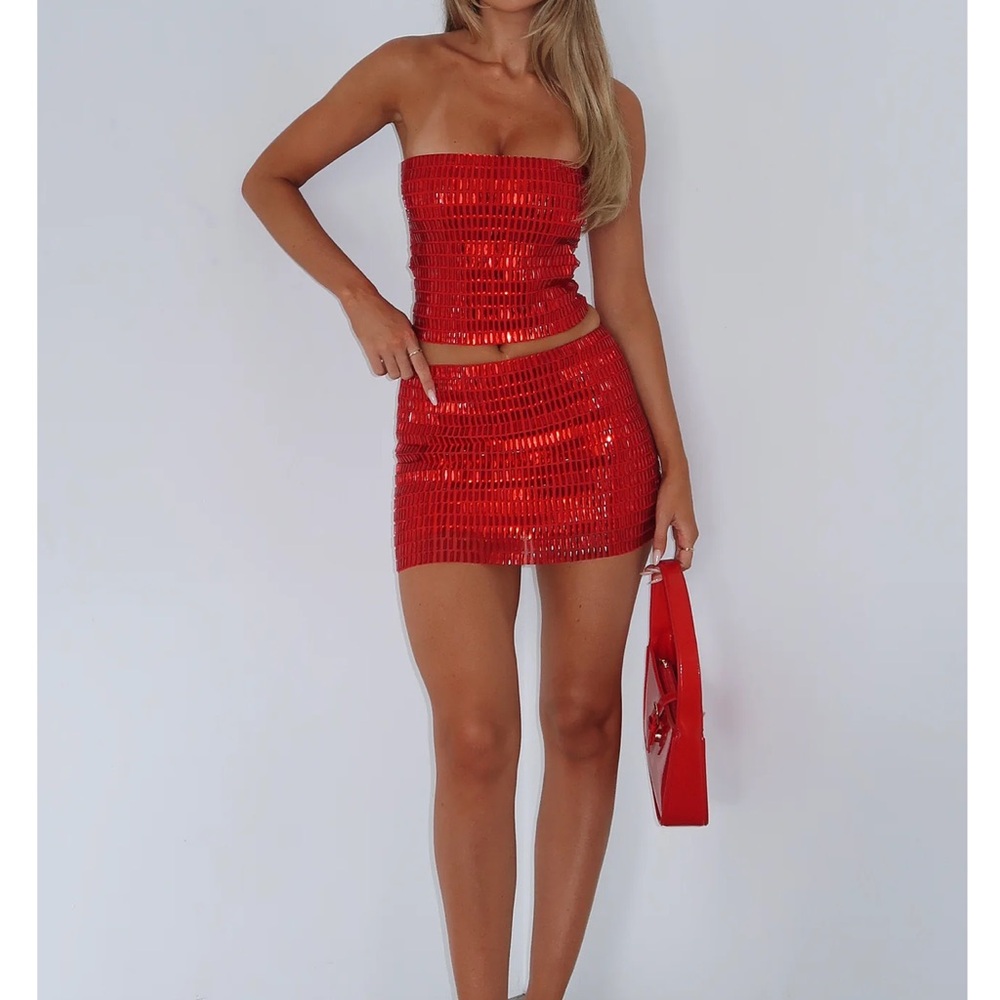 Sparkling Red Sequin Outfit